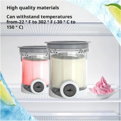 Set 4 recipiente pentru inghetata Typec Home compatibil cu seriile Ninja Swirl NC700 si NC701, BPA-free, 13.8x11.8x9.8cm, capace multicolore - Img 7