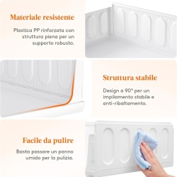 Set 5 Cutii Modulare de Depozitare cu Sertar Lifewit, Capacitate 24L per Unitate, Sistem Suprapozabil Anti-Cădere, Organizator Haine și Dressing, Alb - Img 4