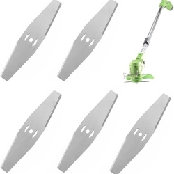 Set 5 lame metalice pentru trimmer si motocoasa Typec, cutite de taiere iarba si vegetatie, compatibilitate universala, Verde