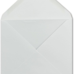 Set 50 Plicuri Pătrate Albe 15 x 15 cm, 100 g/m², Sigiliu Umed cu Clapetă Ascuțită pentru Evenimente Speciale - Img 4