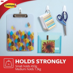 Set 6 Cârlige Adezive Decorative Medium Command 3M, Culoare Alb, Capacitate Susținere 1.3 kg / cârlig (Total 9 Benzi adezive incluse), Montare Fără Găurire - Img 17