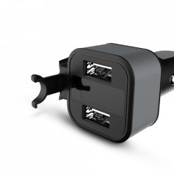 Set auto Dudao 2x încărcător USB 3.4A + casca Bluetooth , negru (R10) - Img 2