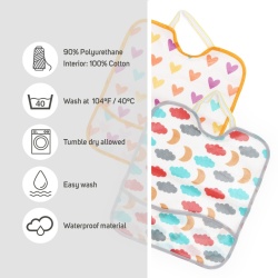 Set bavete Ti-Tin, 4 Bucati, Bumbac 90%/Poliester10%, 24 x 31 cm, 6-18 luni, Multicolor - Img 6