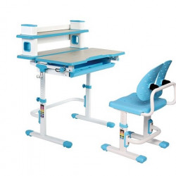 Set birou si scaun copii ergonomic, reglabil in inaltime, ErgoK TOSCA Albastru