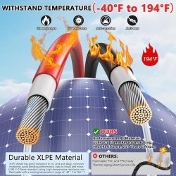 Set Cabluri Solare Typec Extensie Panouri Fotovoltaice 2x9.2 m (30 ft), 12 AWG (4 mm²), Conectori MC4 Tată și Mamă Impermeabili, Roșu și Negru - Img 3