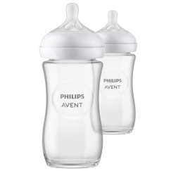 Set de 2 biberoane de sticla borosilicata pentru nou-nascuti Philips Avent Natural Response, SCY933/02, 240 ml, tetina debit 3, 1 luna + - Img 6