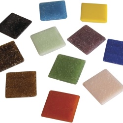 Set Mozaic Oglindă Rayher 1453149, Pătrate 2 x 2 cm, Găleată 1 kg (Aprox. 325 Bucăți), Mix Multicolor, pentru Interior și Exterior