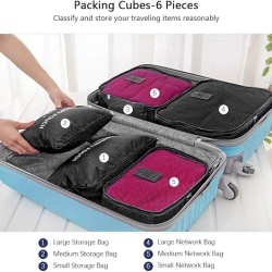 Set organizatoare bagaj și troler Vicloon, genți de călătorie tip packing cubes și saci de compresie pentru haine, cosmetice și accesorii - Img 6