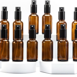 Set Sticluțe din Sticlă Brună 30 ml cu Pulverizator Fin din Aluminiu, Protecție UV, Reîncărcabile, pentru Uleiuri Esențiale, Aromaterapie, Cosmetice, Apă de Trandafiri și Curățenie, Pachet Complet cu Pâlnii și Pipete