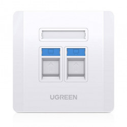 Socket perete dual Ugreen internet LAN telephone RJ45 / RJ11 white (80182 NW144)