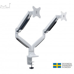Suport 2 monitoare de masa, Gas Spring Multibrackets MB-7086, 15"- 27", max.9 kg / monitor, alb