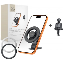 Suport Auto Magnetic Tech-Protect N56 2in1 II, Universal, Negru