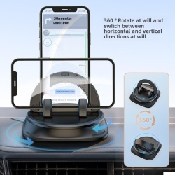 Suport Auto pentru Telefon Rotativ la 360° pe Bord, Montare cu Nano-Gel Anti-Alunecare Fără Blocarea Grilei de Ventilație, Operare cu o Singură Mână, Compatibil Universal cu Smartphone-uri 4–7 Inch, Negru (Black) - Img 6