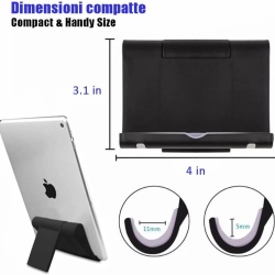 Suport Universal Negru pentru Telefon și Tabletă, Suport Reglabil și Pliabil de Birou sau Noptieră - Img 4