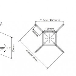 Suport videoproiector de tavan Multibrackets MB-0728, max 15 kg, alb - Img 2