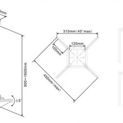 Suport videoproiector de tavan Multibrackets MB-1787, reglabil 90-160cm, reglaj fin, max.10kg, alb - Img 3