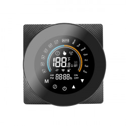 Termostat inteligent WiFi SmartWise, compatibil cu aplicația COLOR eWeLink, tip „B” (16A), panou frontal negru, afișaj tactil color
