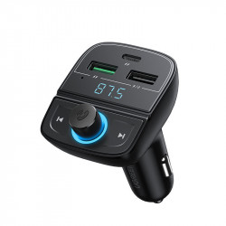 Transmitator FM Ugreen Bluetooth 5.0 MP3 incarcator auto 3x USB TF micro SD 4,8 A negru (CD229)