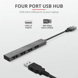 Trust Halyx Aluminium 4 Mini USB Hub - Img 3