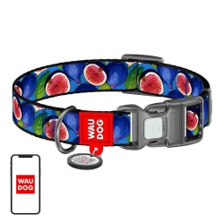 Zgarda din nailon cu cod QR pentru caine Waudog „Figa”, marimea M