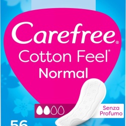 Absorbante Zilnice Carefree Cotton Feel Normal, 100% Respirabile, Senzație de Bumbac Moale, Pachet 56 Bucăți