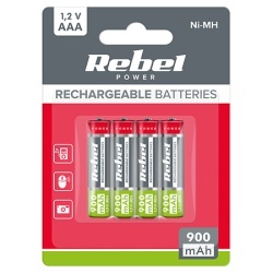 ACUMULATORI NI-MH AAA R3 900MAH BLISTER 4 BUC REBEL - Img 1