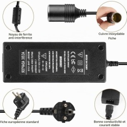 Adaptor Alimentare Auto 220V–240V la 12V 15A (180W), Convertor Tensiune AC-DC cu Mufă Tip Brichetă Auto, Redresor Stabilizat pentru Compresor Auto, Ladă Frigorifică, Aspirator Auto și Ventilator, Cablu UE Inclus - Img 8