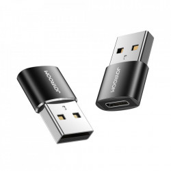Adaptor Joyroom de la USB tip C (mama) la USB (tata) negru (S-H152 negru)