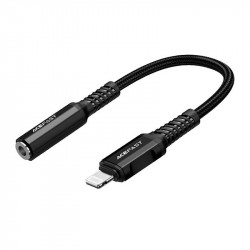 Adaptor Lightning la mini jack de 3,5 mm Acefast C1-05 18 cm (negru)