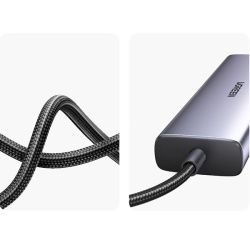 Adaptor Ugreen CM512 90568 USB-C - 2x USB-A 3.0 / HDMI / RJ45 / Cititor de carduri SD și TF / USB-C PD 100W - gri - Img 5