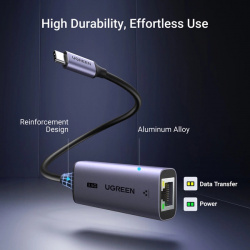 Adaptor Ugreen CM648 USB-C la RJ45 Ethernet 2.5G - gri - Img 3