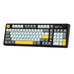 AJAZZ AK980 V2 Mechanical Keyboard TFT Screen Bluetooth ,2.4G Wireless ,Wired RGB, Grey-White-Yellow - Img 2