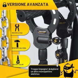 Antifurt Tip Cătușe pentru Trotinetă Electrică și Bicicletă AMZLOCK, Lanț Oțel Ranforsat 8 mm x 75 cm, Protecție Silicon Anti-Zgârieturi, Greutate 1.6 kg, Include 3 Chei și Geantă Impermeabilă 3L - Img 7