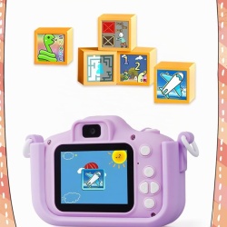 Aparat foto digital pentru copii model Melc, video Full HD 1080p, ecran IPS 2.0 inch, 44 rame foto, 5 jocuri educative, pentru fete și băieți 3-10 ani - Img 4