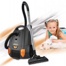 Aspirator cu sac Heinner HVC-MGRY1400-V2, 700 W, sac textil, 3 L, putere variabila, HEPA 12, tub telescopic metalic, Negru - Img 8