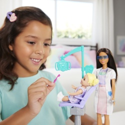 BARBIE SET DE JOACA PAPUSA BARBIE BRUNETA FACE CARIERA STOMATOLOG - Img 3