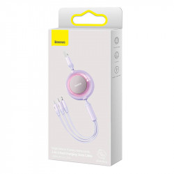 Baseus Bright Mirror 2, cablu USB 3 in 1 3 in 1 pentru micro USB / USB-C / Lightning 3,5 A 1,1 m (Violet) - Img 4