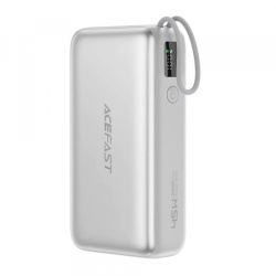 Baterie Externa Acefast M34, 20000mAh, 45W, QC + PD , 1 x USB-A - 2 x USB-C, Argintie