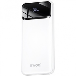 Baterie Externa BWOO BO-P34, 10000mAh, 22.5W, QC + PD, 1 x USB-C - 2 x USB-A, Alba