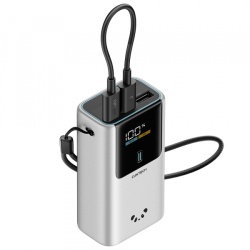 Baterie Externa Cuktech PB1055, 10000mAh, 55W, QC + PD, 1 x USB-A - 2 x USB-C, Gri CKPB1055GBTG