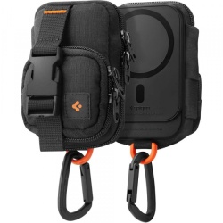 Borseta MagSafe pentru Telefon, Spigen, Snap Zip, Neagra