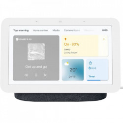 Boxa inteligenta Google Nest Hub (2nd Gen), 7" touchscreen, Wi-Fi, Bluetooth, 3 Microfoane, Negru
