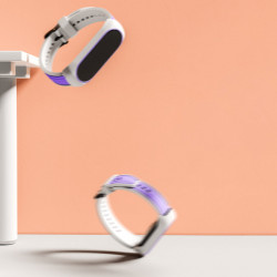 Bratara Dual Color pentru Xiaomi Mi Band 6 / 5 / 4 / 3 white-purple - Img 5