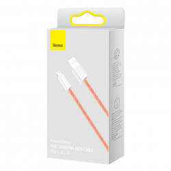 Cablu Baseus Dynamic USB la Lightning, 2,4 A, 2 m (portocaliu) - Img 2