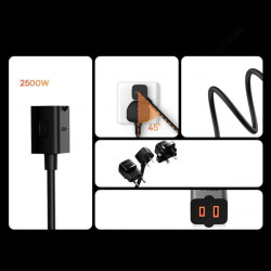 Cablu Baseus PowerCombo/prelungitor cu mini-priza de alimentare 1m negru (adaptor de alimentare UE si Marea Britanie) (PSMN000301) - Img 2