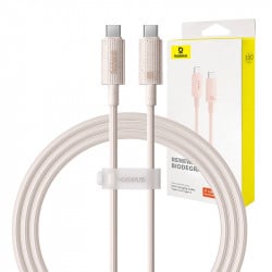 Cablu cu incarcare rapida Baseus USB-C la USB-C Seria Habitat 1m 100W (roz)