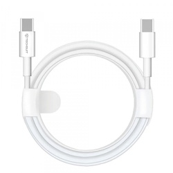 Cablu Date si Incarcare USB-C - USB-C Techsuit PCB130, 60W, 1m, Alb