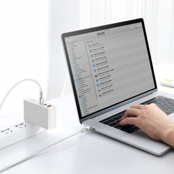 Cablu de date Baseus Cafule Metal USB Tip C - USB Tip C 100 W (20 V / 5 A) 2 m alb (CATJK-D02) - Img 6