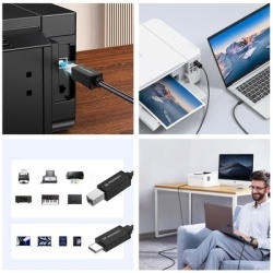 Cablu Imprimanta WZK WKDDY3S, USB-A - USB-B, 2m, Negru - Img 5