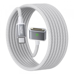 Cablu Incarcare USB-C - MagSafe 3 Lisen, 140W, 2m, Argintiu YL0123070001